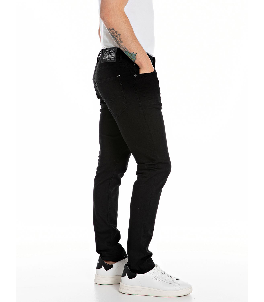 スリムテーパードMICKYMブラックデニム 詳細画像 ブラック 4